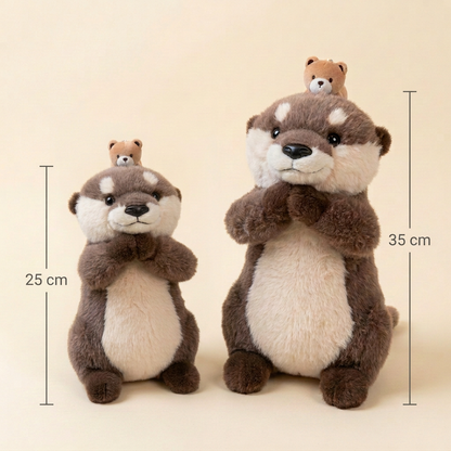 Nutria de peluche · Madre e hijo
